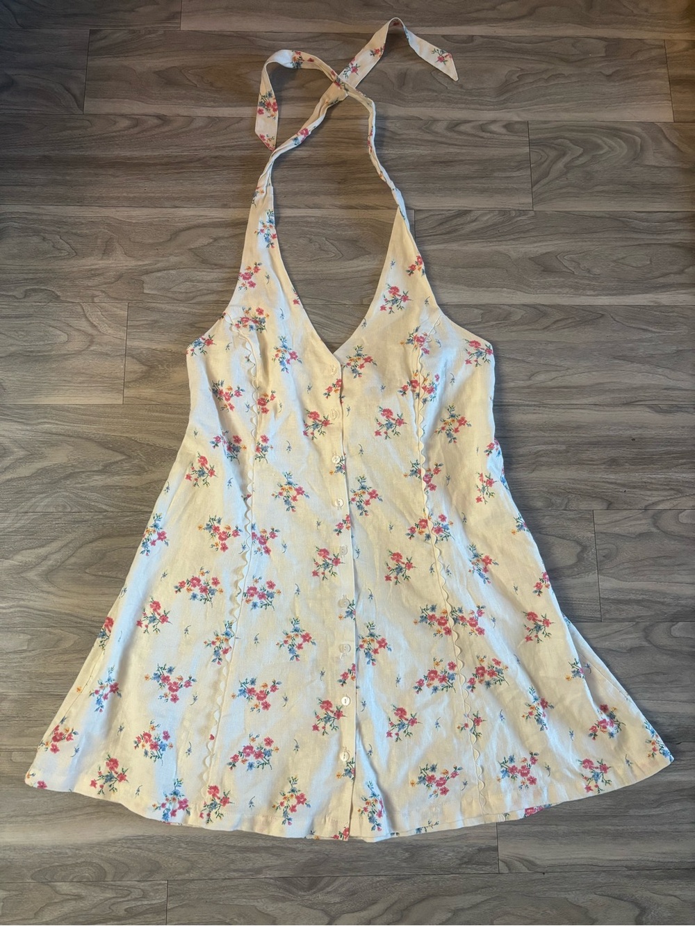 Cream dress with floral print